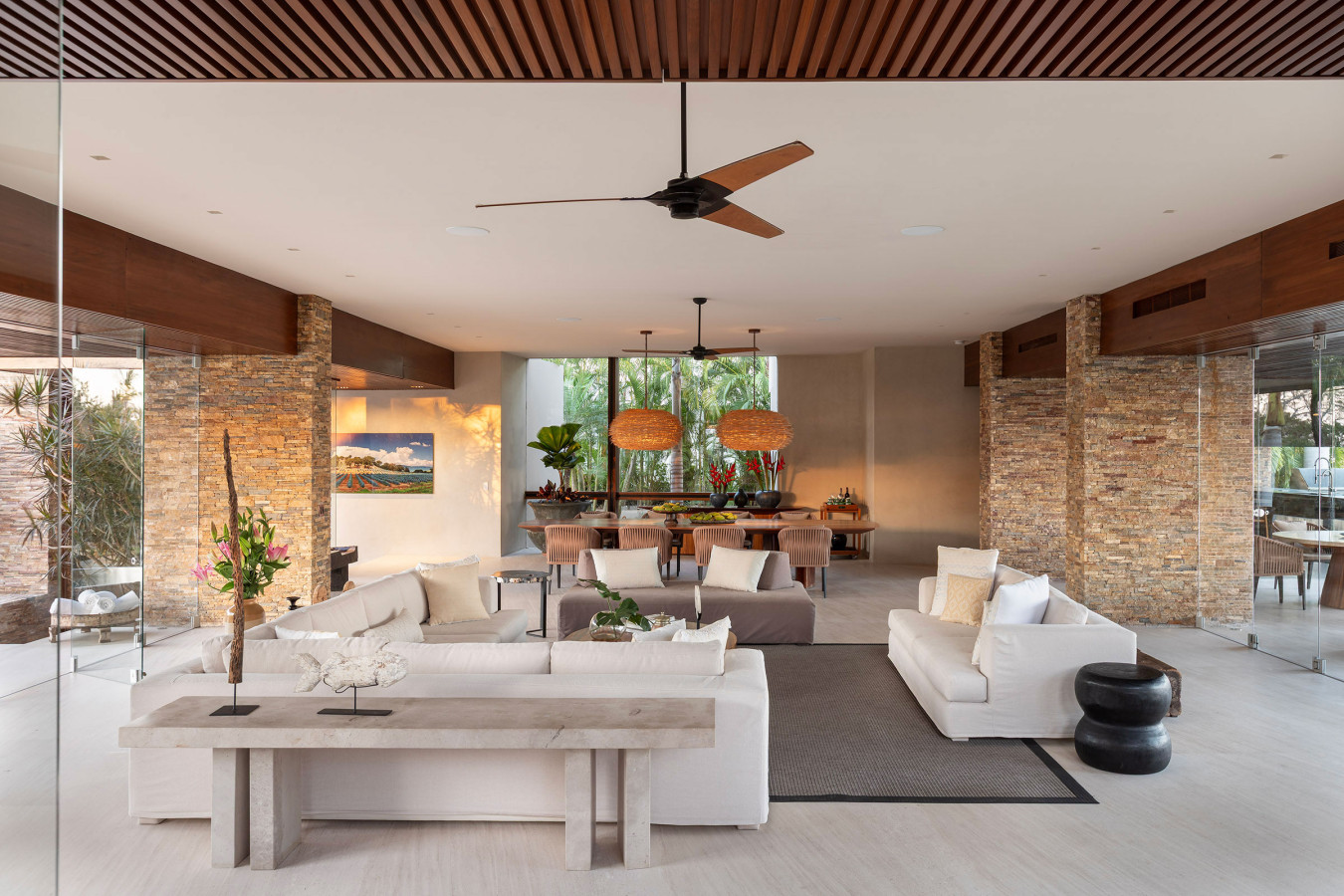 Casa Herradura – 6-Bedroom Golf-View Villa in Lagos del Mar, Punta Mita — interior living spaces — luxury villa in Punta Mita